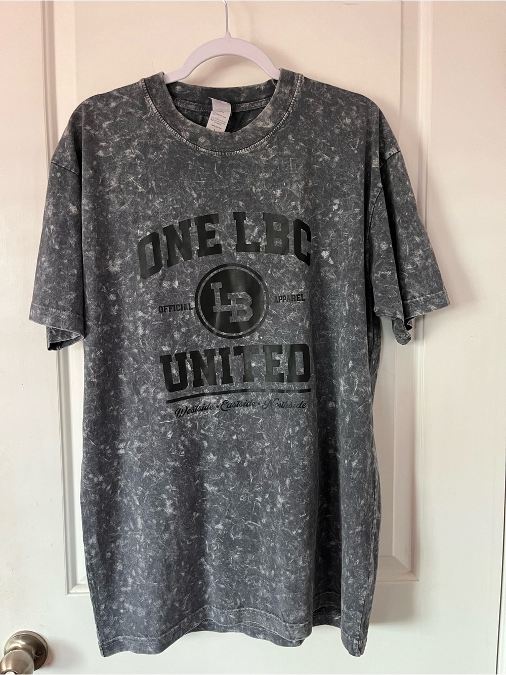 United LBC quality Mineral Wash Short Sleeve Tee - Gray textured look